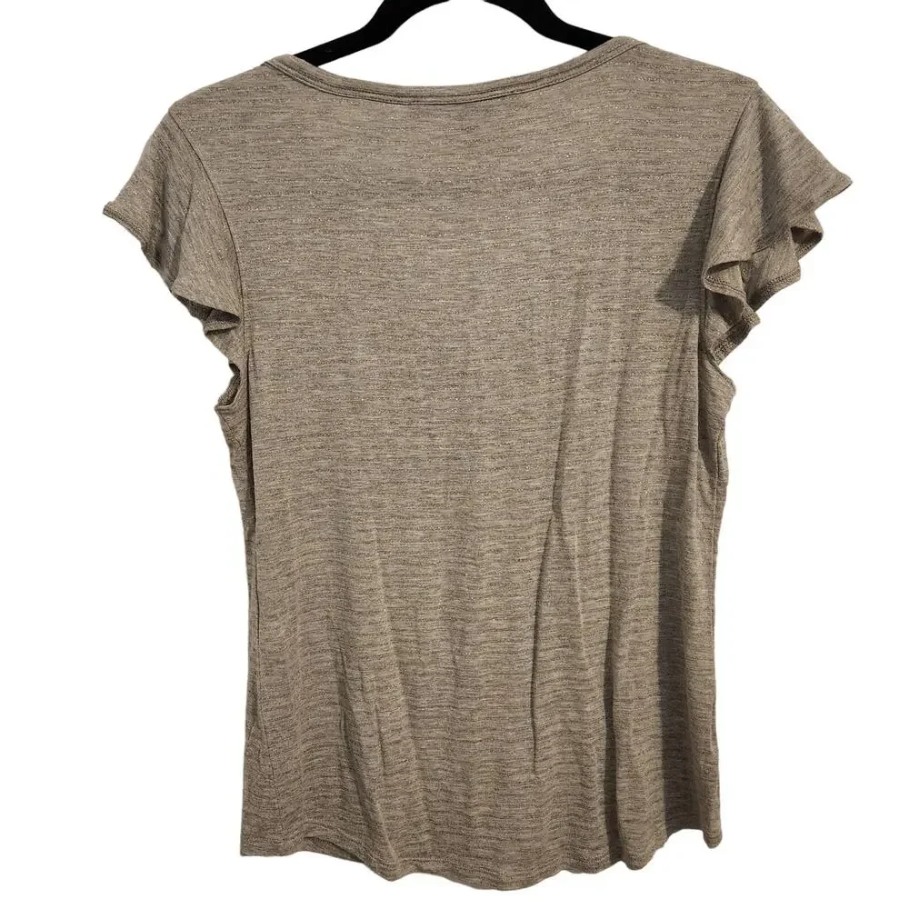White House Black Market XS Shimmer Striped Tee - Picture 2 of 4